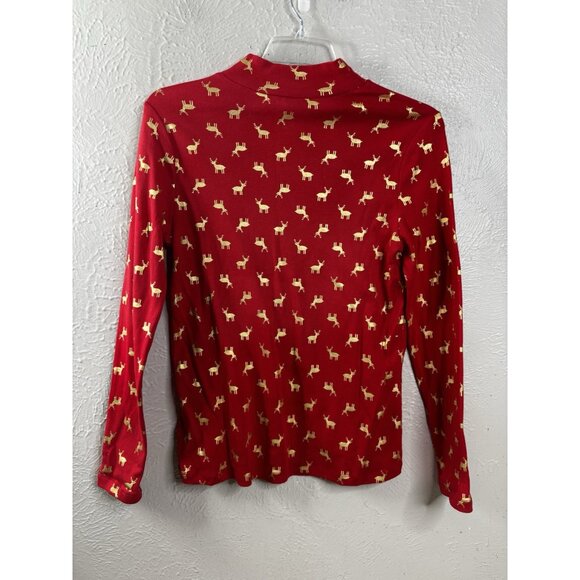 White Stag Medium 8-10 Holiday Turtleneck Snowflake Reindeer (Lot Of 2) Top EUC - Picture 7 of 8